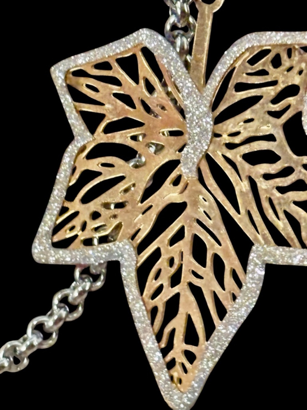 Gold and Silver Leaf Charm Bracelet- Necklace available in closet - Picture 3 of 4